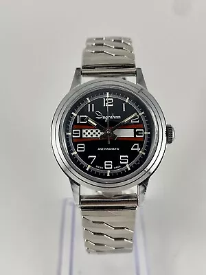 Vintage Ingraham Racing Dial Watch-Race Sport Watch-32mm-adult/youth Watch-RUNS • $60