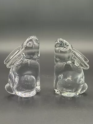 Glass Bunny Rabbit Bookends For Selvestri Clear 6in  • $45