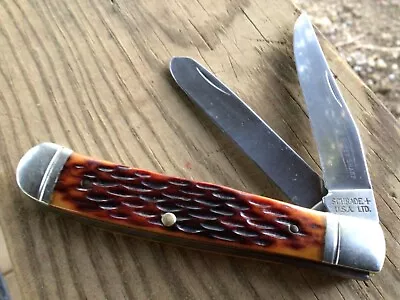 Schrade + Made In Usa Super Sharp Bone Full Size Trapper Knife Ltd  • $37