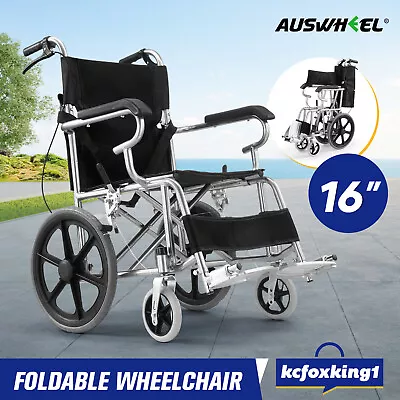 16” Foldable Wheelchair Mobility Disability Aid Lightweight Portable Auswheel • $179.55