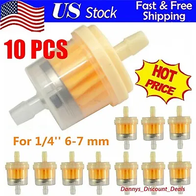 10PCS Motor Inline Gas Oil Fuel Filter Small Engine For 1/4'' Line 6-7mm Hose • $5.49