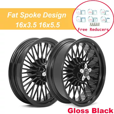 16x3.5 16x5.5 Fat Spoke Wheels Set For Harley Softail Fatboy FLSTF Night Train • $569.99