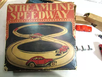 1950's Boxed Playset Slot Car Marx  Windup Streamline Speedway Racing Track • $49.99