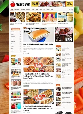 Cooking Food Recipes Website Make Money With Affiliates Ads + Auto Pilot • $14