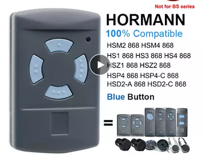 Hörmann Garador Generic Remote Control Key Fob Zapper Blue Buttons 868MHz. • £9.95