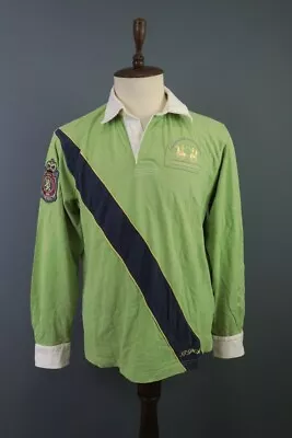 La Martina Green Stripe Long Sleeve Rugby Polo Shirt Size XXL / 2XL • $50
