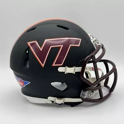 Virginia Tech Hokies CUSTOM Matte Black Mini Football Helmet • $65