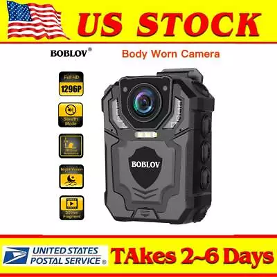 $118 • Buy BOBLOV 1296P Police Body Camera With Audio Recording Support Max 128G +2*battery