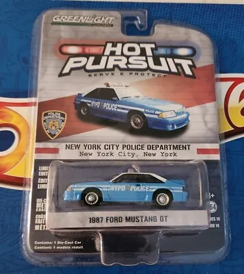 £43.35 • Buy Greenlight NYPD 1987 Ford Mustang GT Foxbody Hot Pursuit New York City Police 