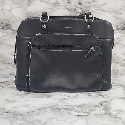 Franklin Covey Tote Bag Women's Black Faux Leather Double Handles Carryon Laptop • $23.74