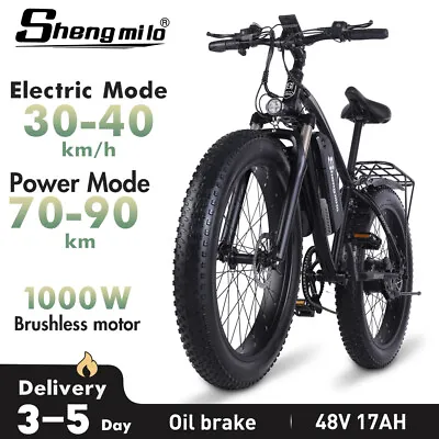 $1299 • Buy Ebike 1000W Electric Bike Mountain Bicycle 48V/17Ah Fat Tire Moped City E-bike