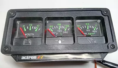 Vintage Actron Mini Trio Gauges Volt Temp Oil Pressure - Untested • $44.99