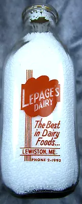 Vintage 1960s  LEPAGE'S Dairy Milk Bottle Lewiston ME. • $11.95