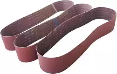 3 Pack 6 X 89 Inch Abrasive Sanding Belts - 80 120 And 240 Grit Aluminum • $26.49