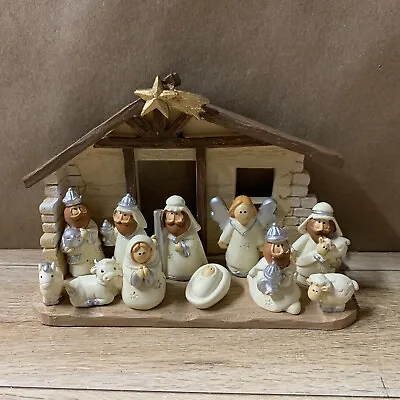 Transpac 12 Piece Nativity Set Christmas Holiday Kids Resin Crèche Mini • $20.99