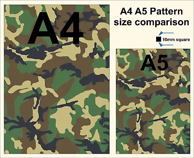 A4 Camouflage Sheet Fun Sticker Self Adhesive Vinyl Green Camo Cam Decal Dub Jap • £3.10