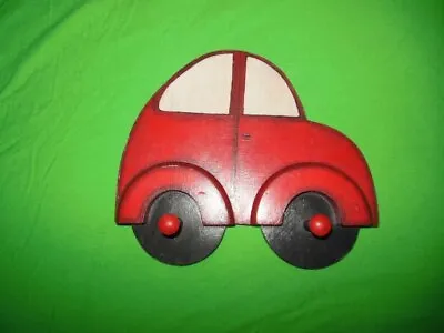 Handmade Red Car Peg Hat Or Coat Hanger Boys Room Functional Decor • $12.99