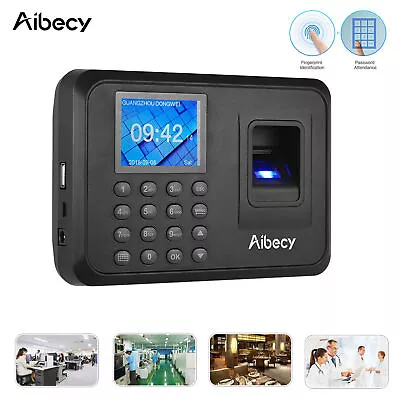 £37.43 • Buy 2.4  LCD Biometric Fingerprint Attendance Machine Employee Management Time Clock