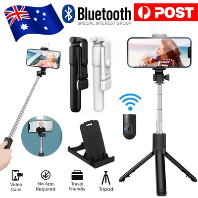$15.99 • Buy Flexible Tripod Holder Stand Selfie Stick With Bluetooth Remote For Mobile Phone