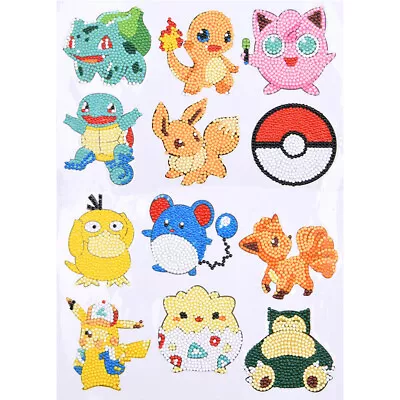 Pokemon DIY 5D Diamond Painting Sticker Kits Kids Embroidery Art Decor • $11.99