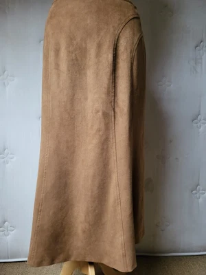 Caroline Charles Brown Skirt Faux Suede UK Size 18 • £54.99