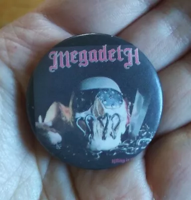Vintage ~ MEGADETH Killing Is My Business ~ Heavy Metal BADGE BUTTON PINBACK PIN • $18.39