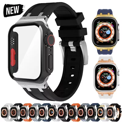 Silicone Strap Mod Kit + Case For Apple Watch Band 49mm Series Ultra 8 7 6 SE 5 • $12.33