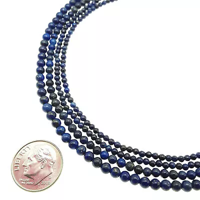 Lapis Lazuli Smooth Round Beads 2mm 3mm 4mm 5mm 15.5  Strand • $7.19