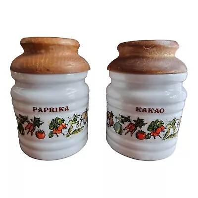 Vintage Pottery Kitchen Storage Canister Spice Of Life Paprika Kakao Coffee Jars • $44.95