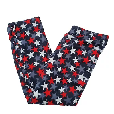 Stars Men's Large Pajama Lounge Pants Red/white/gray/blue Soft Microfleece • $17.99