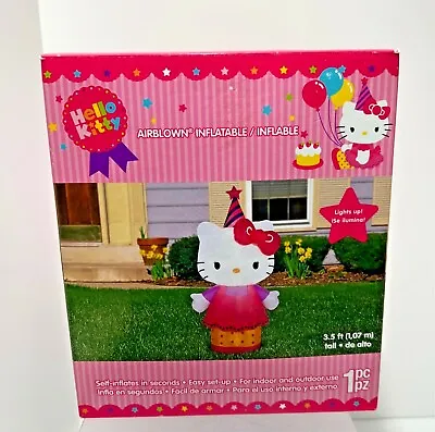 $100 • Buy NIB 2014 Hello Kitty Birthday Air Blow Inflatable Up 3.5ft Lights Up! NEW