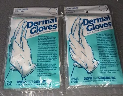 Vtg Lot Of 2 Pair Of Dermal Gloves 100% Cotton Mens Extra Large XL George Glove • $12.95