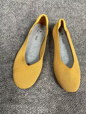 Clarks Womens Loafers Flats Shoes Mustard Yellow Slip On Casual Comfort 8.5 • $17.44