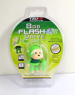 Tzumi 8 GB Flash Drive Green Monkey Plug & Play 8 Gigaoctets Lecteur Flash USB • $20