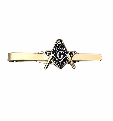 Masonic Mason Tie Pin Bar Freemason Compass Gold Plated Gift Present • £6.90