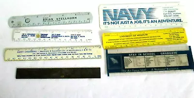 Vintage Advertising Rulers Plastic And Metal 6  Long Lot Of 7 • $7.95