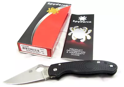 Spyderco Para 3 Lightweight Folding Knife 2.92  Satin Plain Blade Black C223PBK • $133.49