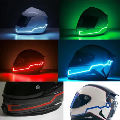 Motorcycle Helmet LED EL Lights Strip Night Riding Signal Flashing Bar DIY Decor • $9.99