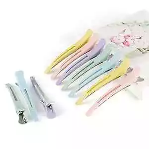 Neon Hair Clips 10 Pcs Salon Hair Clips Duck Billed Hair Roller Clips For  • £11.59