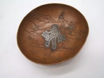 Victoria Taxco Mexico Mixed Metal Bowl Silver Copper • $30