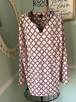 C. Wonder Trellis Print Long Sleeves  Caitlin  Blouse Primrose Pink Size 14   • $19.80
