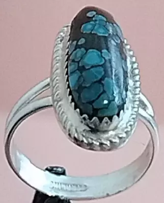 Sterling Silver Southwest Vintage Style Turquoise Ring Size 8.25 -- #B131 • $43.25