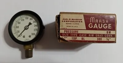 Vintage Marsh Instrument Co. Pressure Gauge 0-300 • $34.50