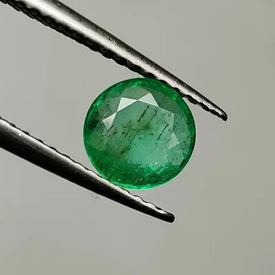 0.92 CT - Natural Zambian Emerald Nice Luster Green Gem Round Shape - 5043 • $9.99