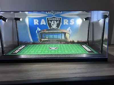 Las Vegas Raiders Custom 2 Mini Helmet Display Case With LED Lights • $237.78