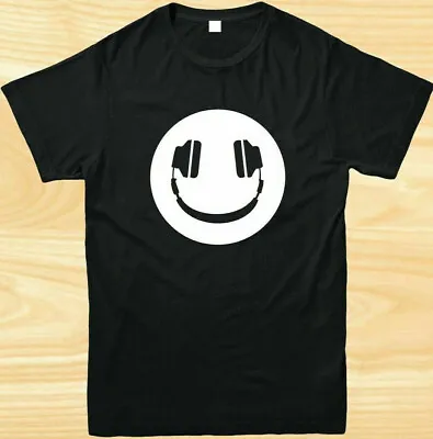 £10.99 • Buy DJ Headphones T-Shirt Printed Shirt Funny Men’s Headphone Smiling Music Tee Top