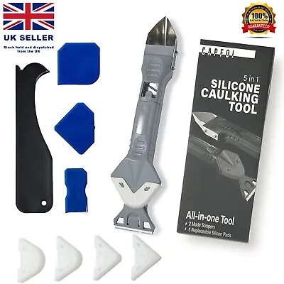 £8.95 • Buy 5 In 1 Silicone Remover Sealant Scraper Caulking Tool Kit Mould Grout Finishing