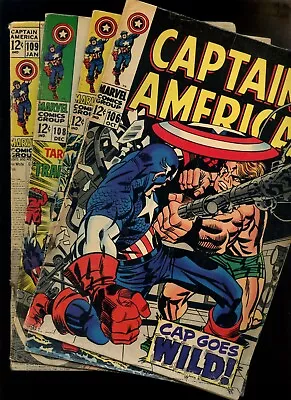 Captain America 106107108109 * 4 Books* Stan Lee! Jack Kirby! Cap Origin! • $1