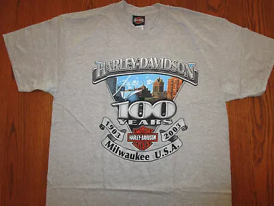 New Harley-davidson Milwaukee Usa Short Sleeve Heather Gray T-shirt Mens Large • $4.99