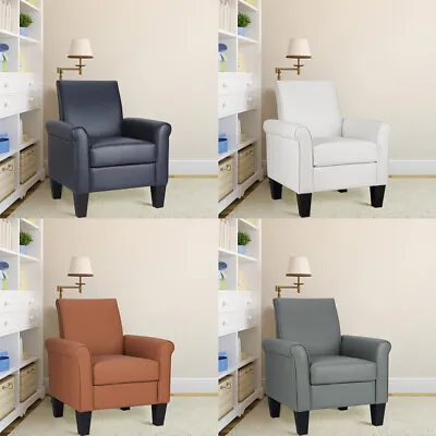 PU Leather Arm Chair Accent Single Sofa Modern Upholstered Living Room Armchair • $128.99